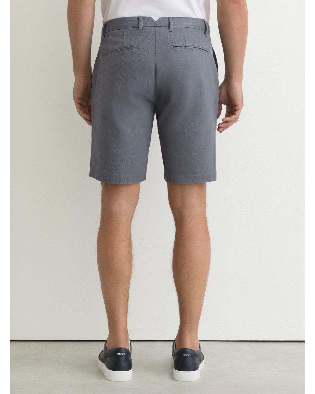 Reiss Short - Airforce Blue Dobby Short Cotton-piqué Shorts, 30 for men