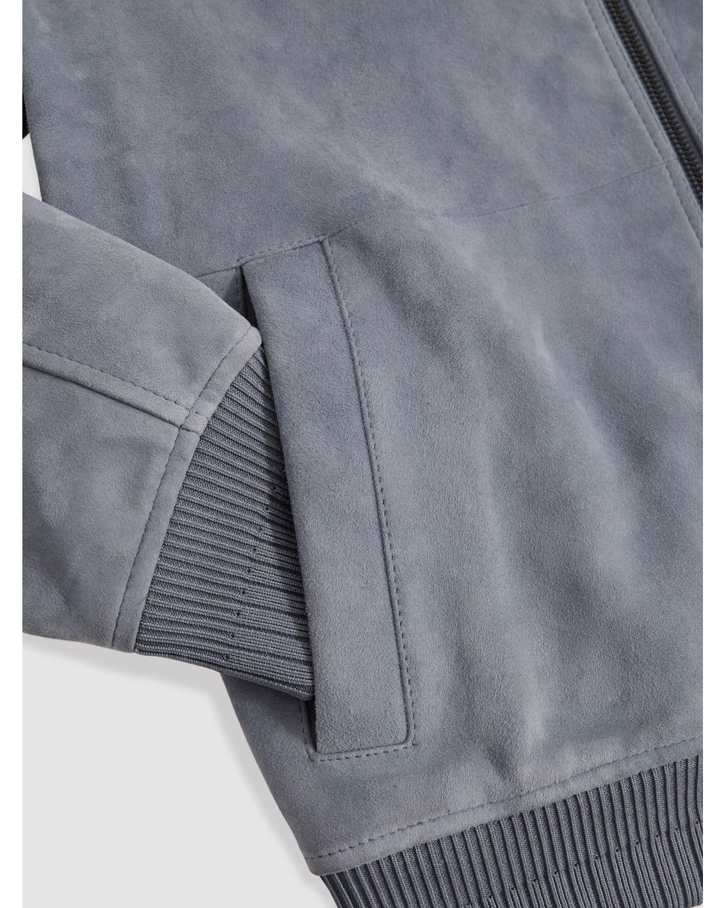 Reiss Gray Zip-Through Bomber Jacket for men