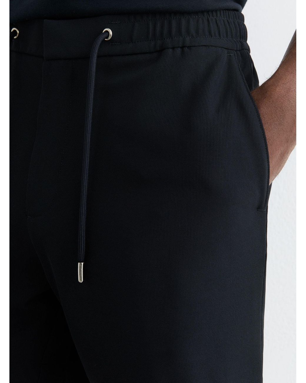 Reiss Blue Textured Drawstring Shorts for men