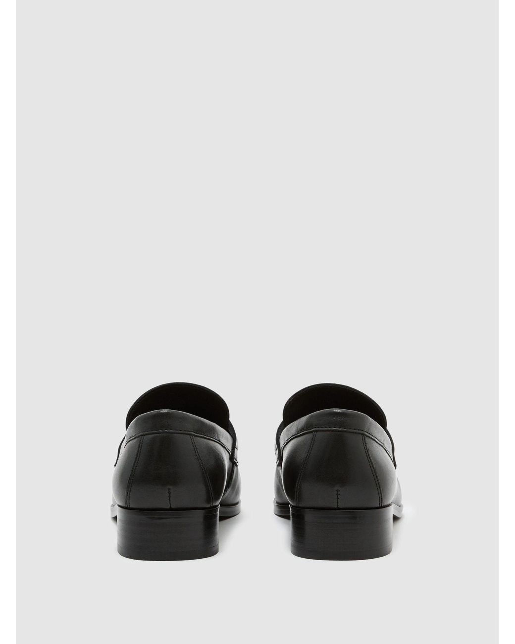 Reiss Black Leather Penny Loafers