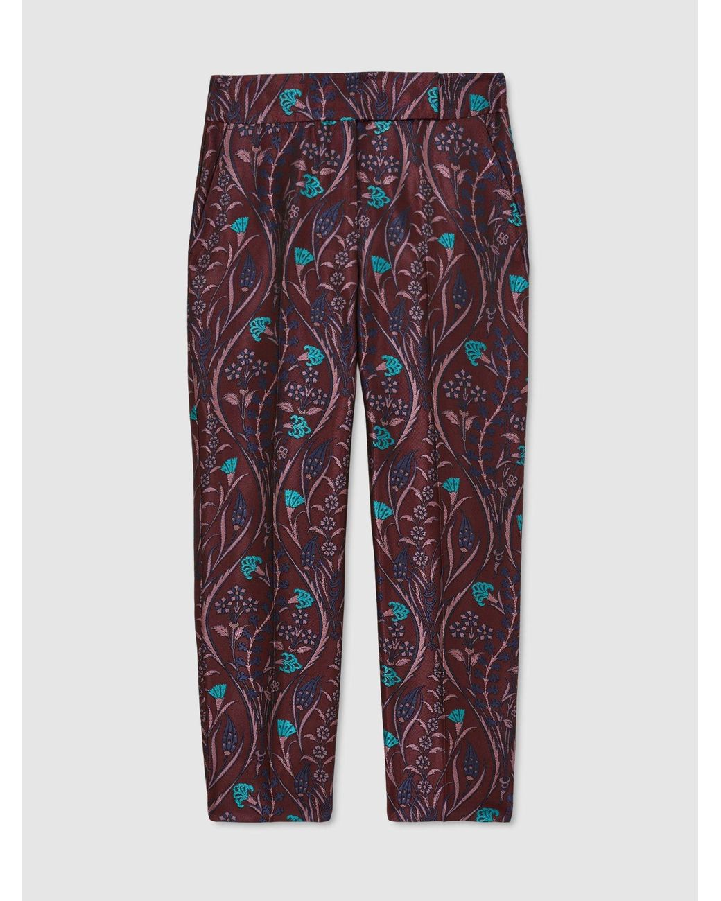 Reiss Purple Jacquard Tapered Trousers