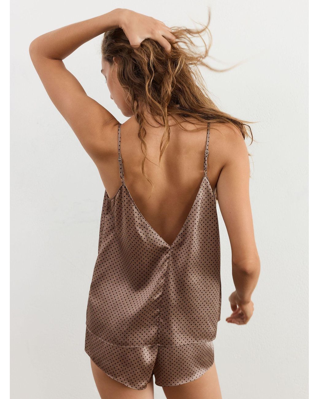 Reiss Natural Silk Polka-Dot Cami And Shorts Pyjama Set