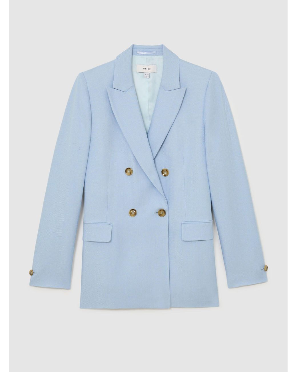 Reiss Blue Double-Breasted Peak-Lapel Suit Jacket