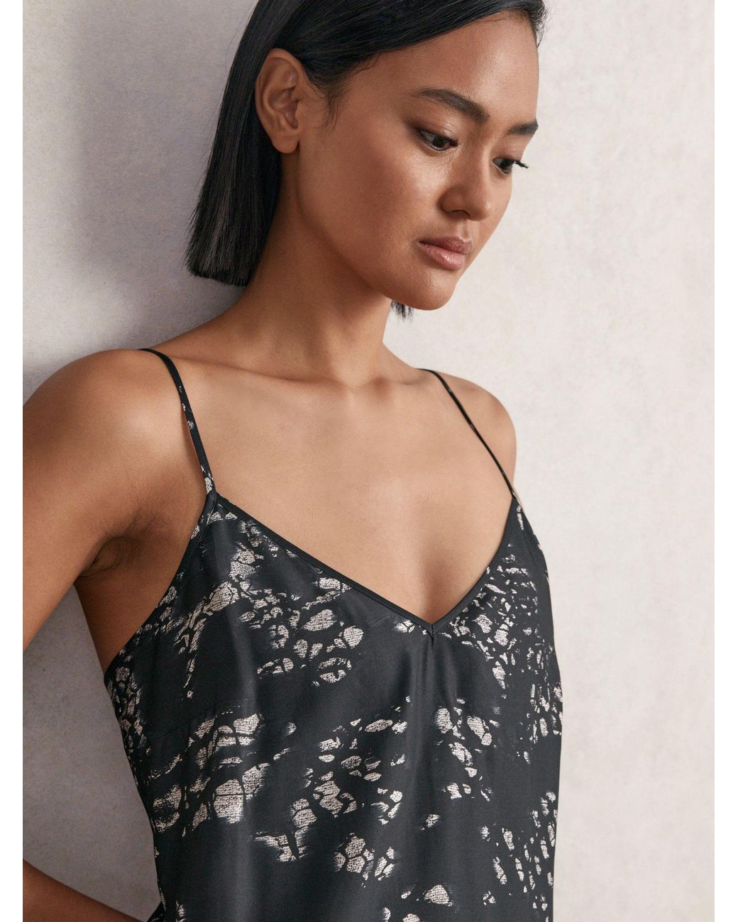 Reiss Blue Printed Maxi Slip Dress