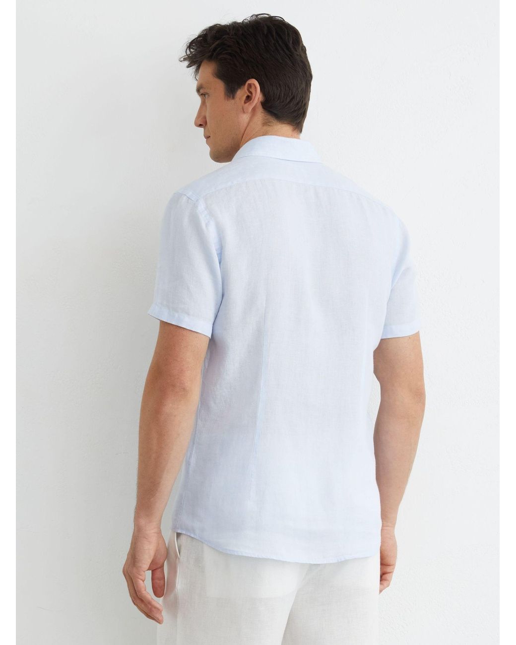 Reiss Multicolor Slim Fit Linen Button-Through Shirt for men