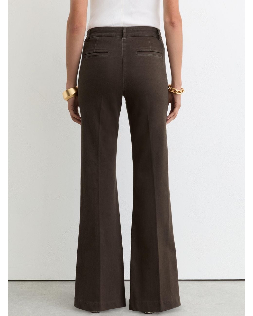 Reiss Multicolor Button-Detail High-Rise Flared Jeans