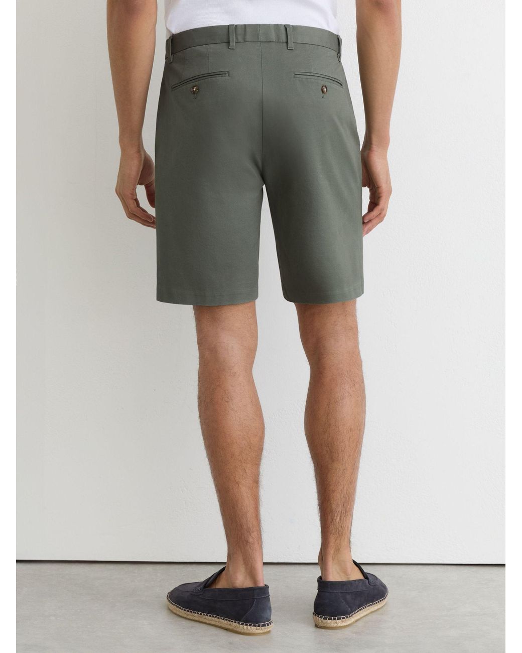 Reiss Blue Regular Length Cotton Chino Shorts With Stretch for men