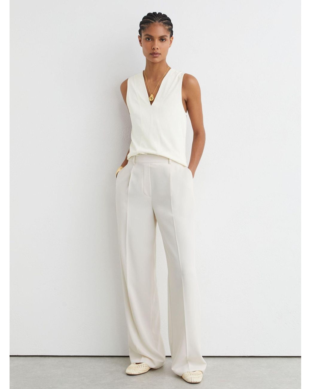 Reiss Natural V-Neck Shell Top