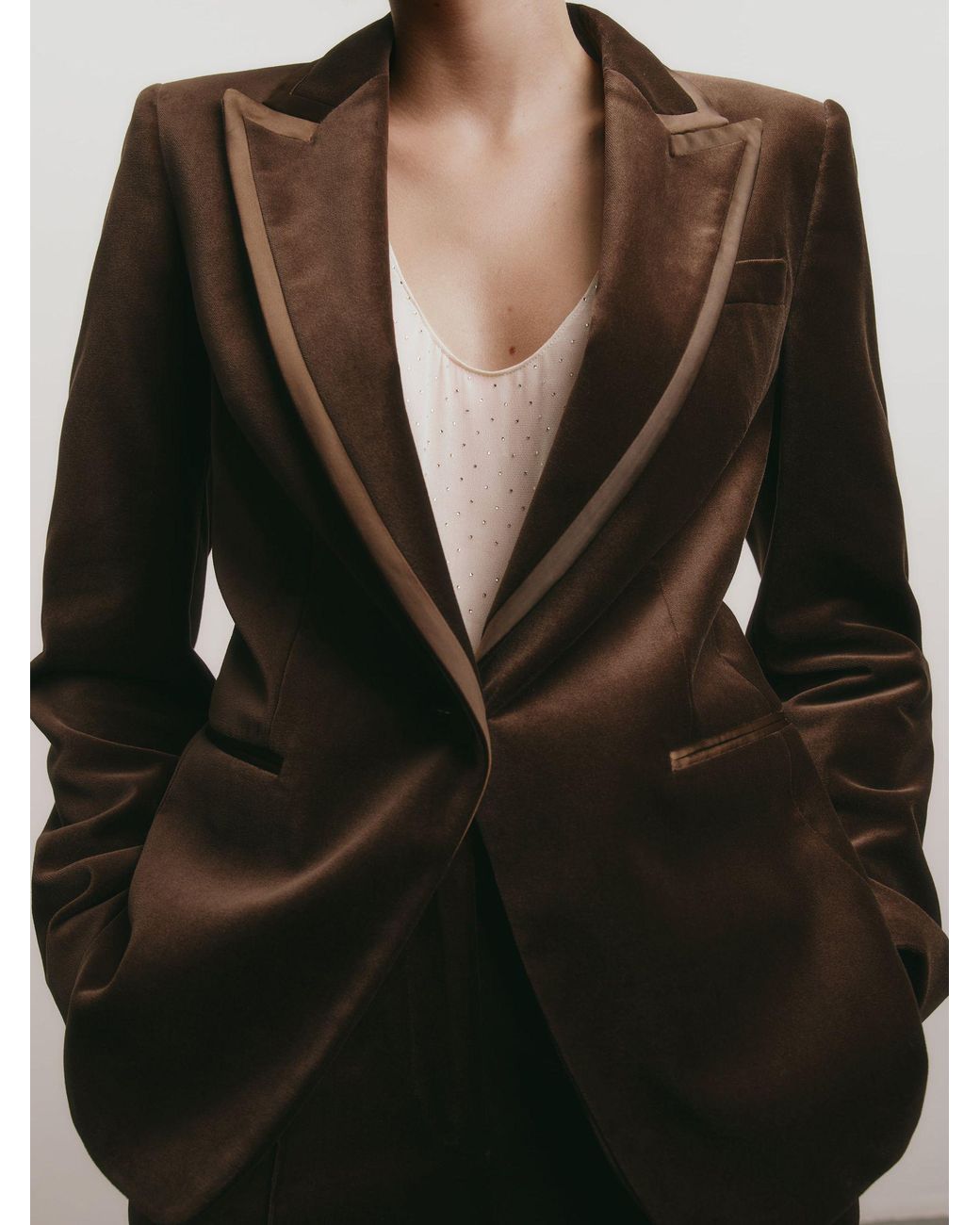 Reiss Black Velvet Satin-Trim Single-Breasted Suit Blazer