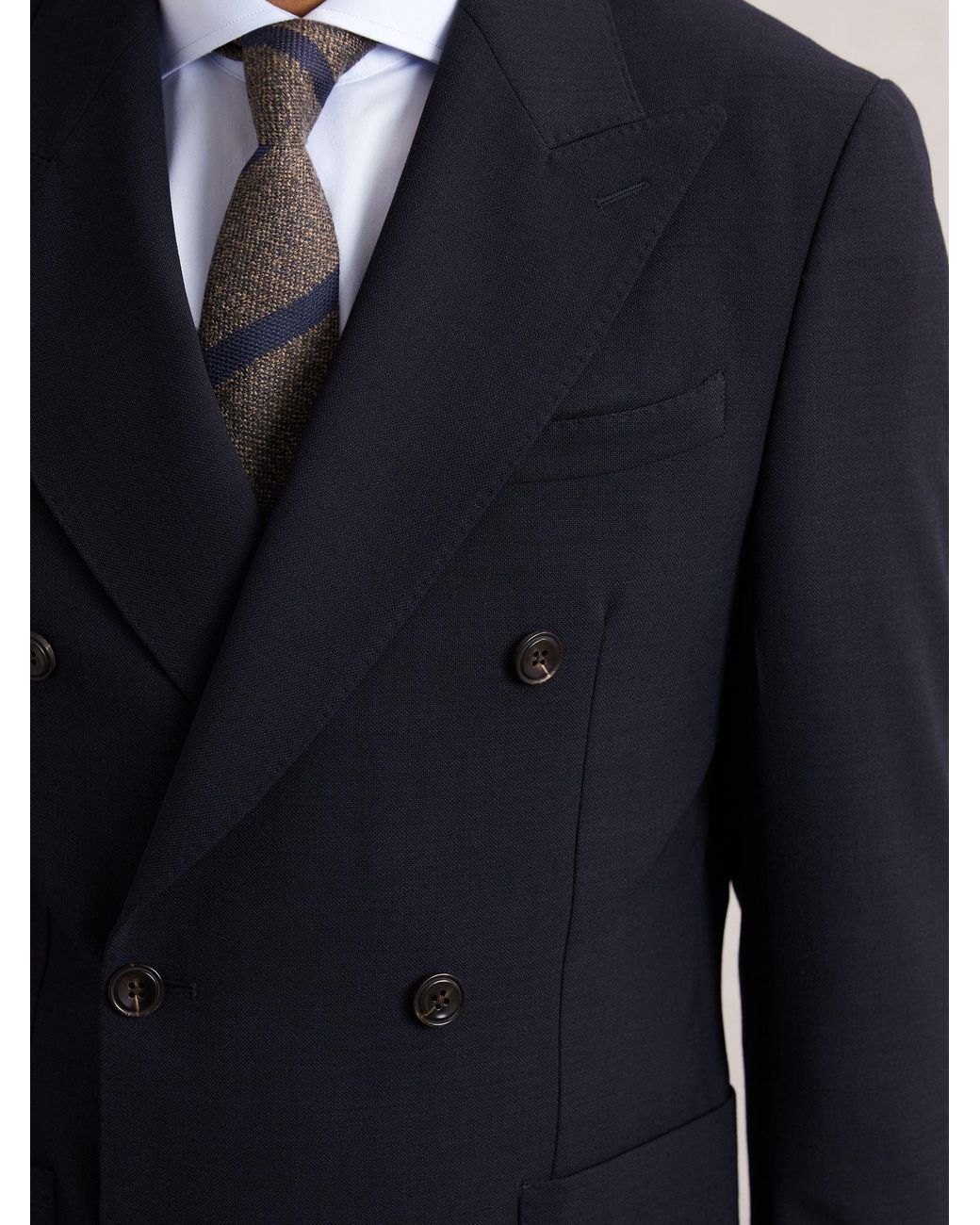 Reiss Blue Double Breasted Suit Blazer Slim Fit for men