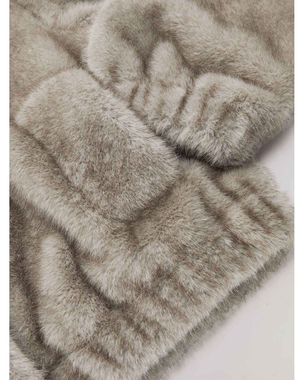 Reiss Gray Faux-Fur Zip-Through Jacket