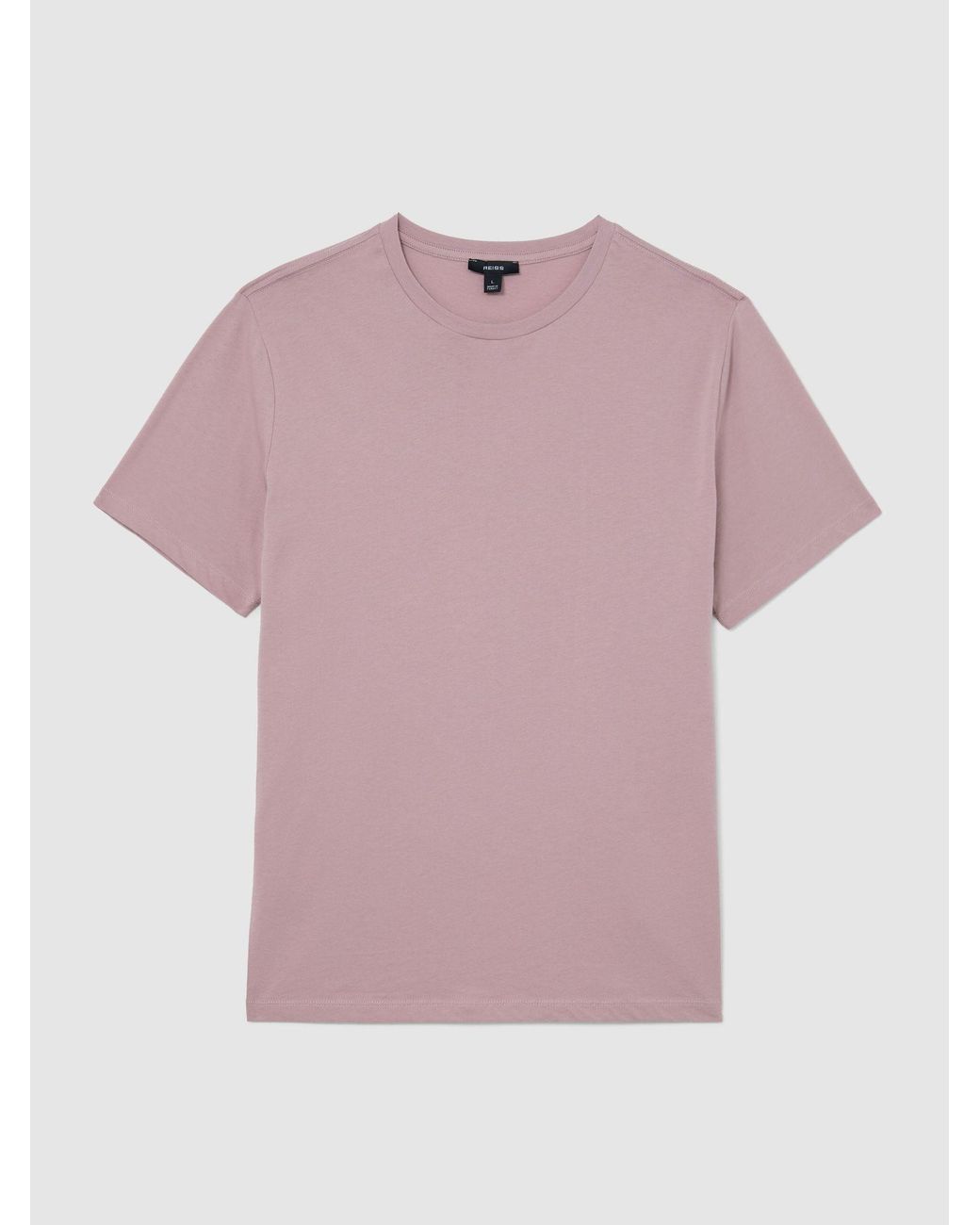 Reiss Purple Cotton Crew-Neck Tailored-Fit T-Shirt for men