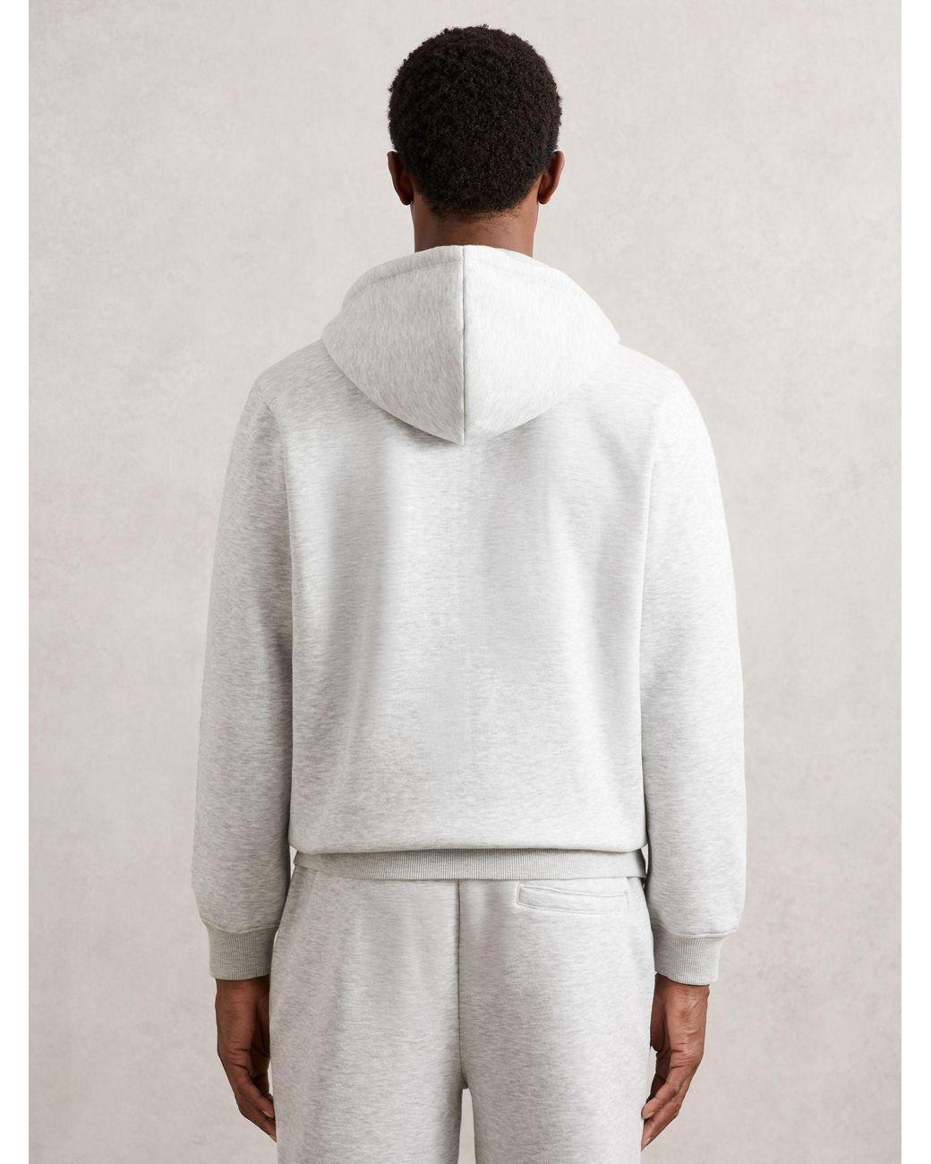 Reiss Natural Cotton-Blend Zip-Through Hoodie for men