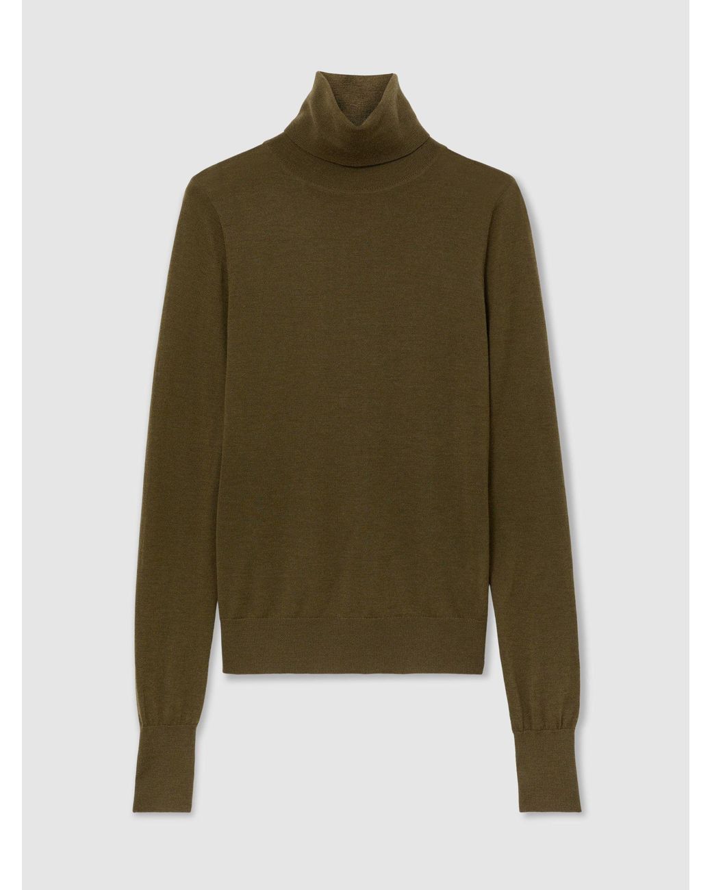 Reiss Green Merino Wool Roll-Neck Jumper