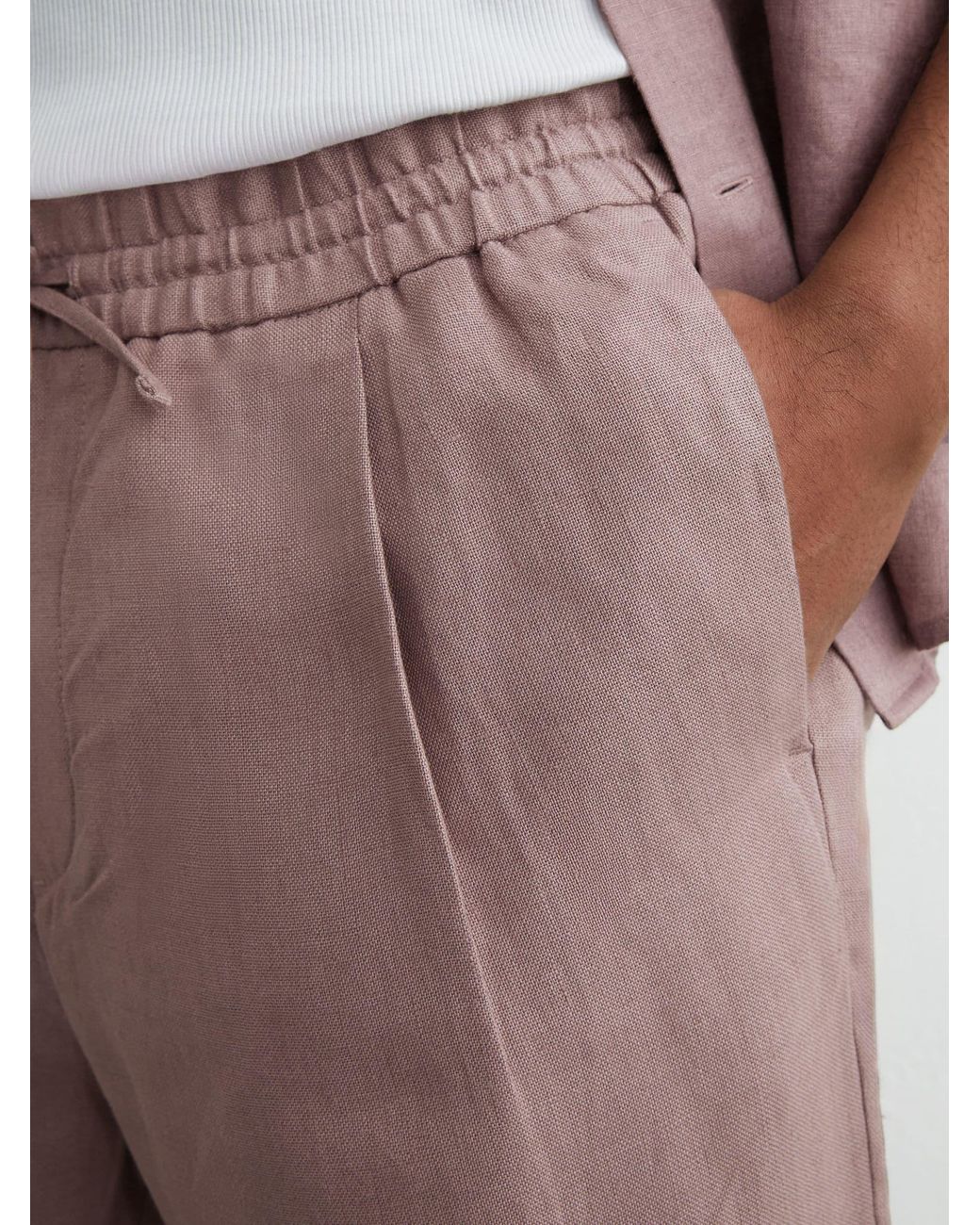 Reiss Multicolor Linen Drawstring Shorts for men