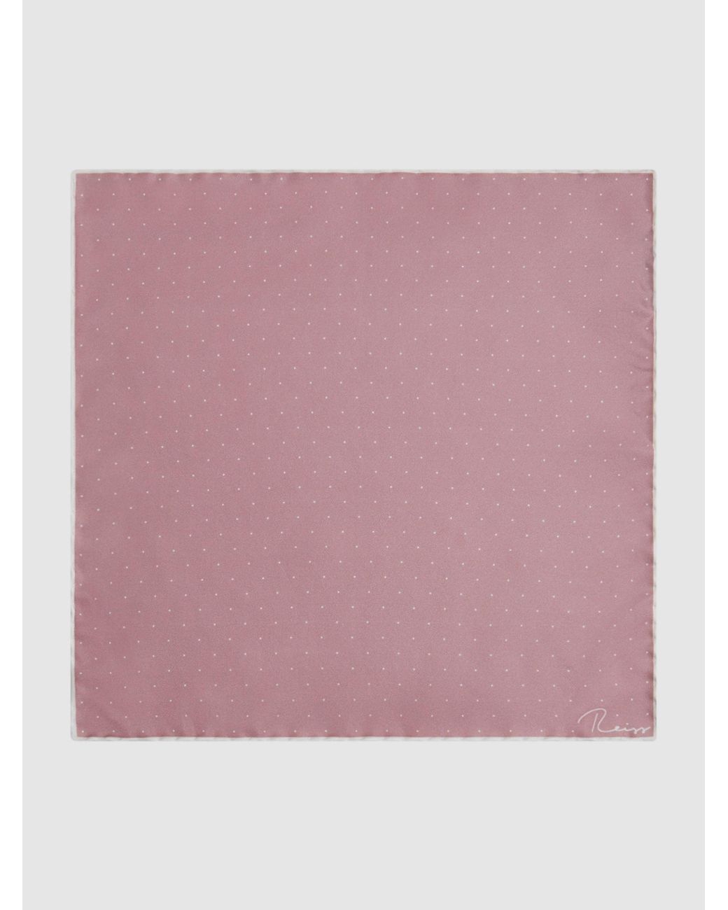 Reiss Liam - Pink Polka Dot Silk Pocket Square, One for men