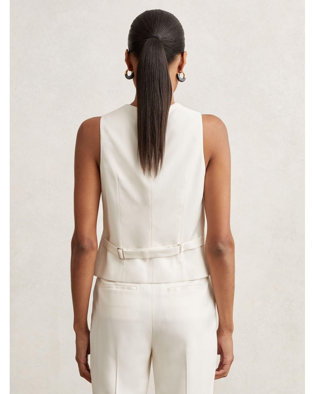 Reiss Natural Millie Waistcoat Woven