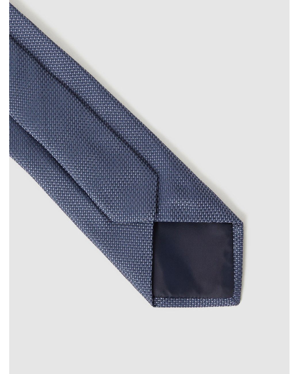Reiss Ceremony - Airforce Blue Textured Silk Tie, One for men