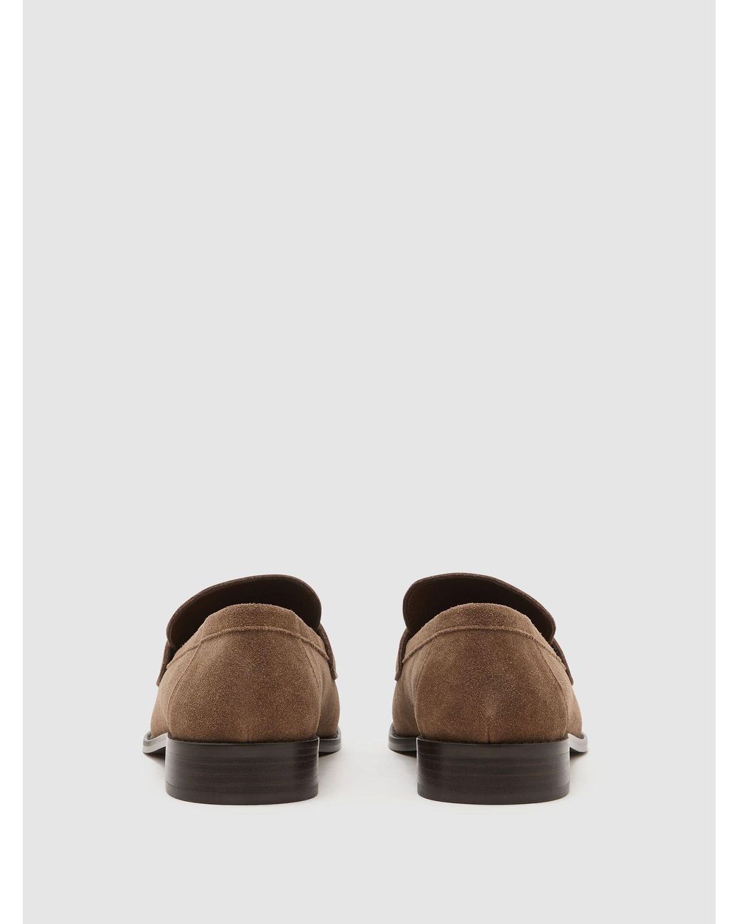 Reiss Natural Suede Penny Loafers