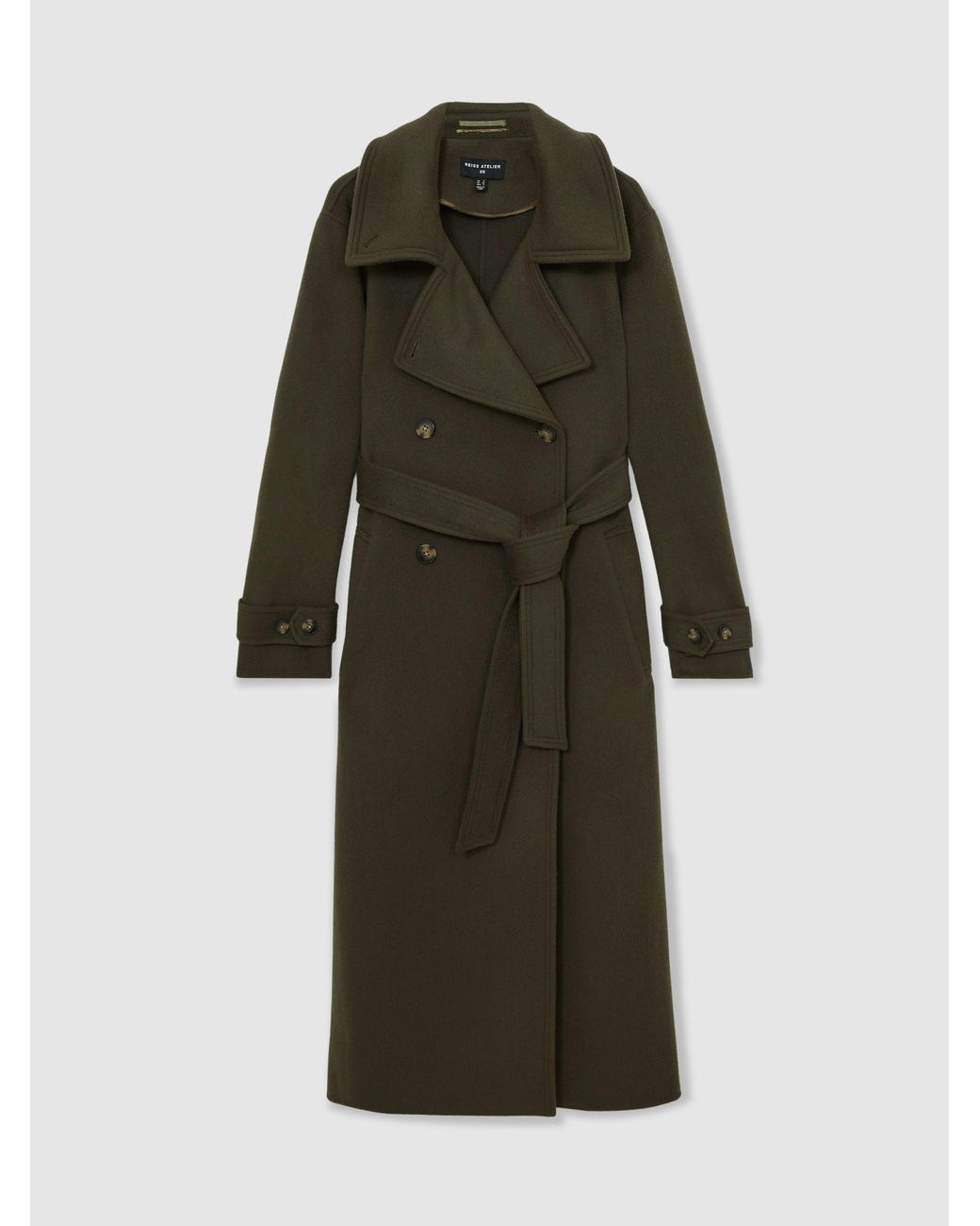 Reiss Natural Atelier Wool Belted Blindseam Coat