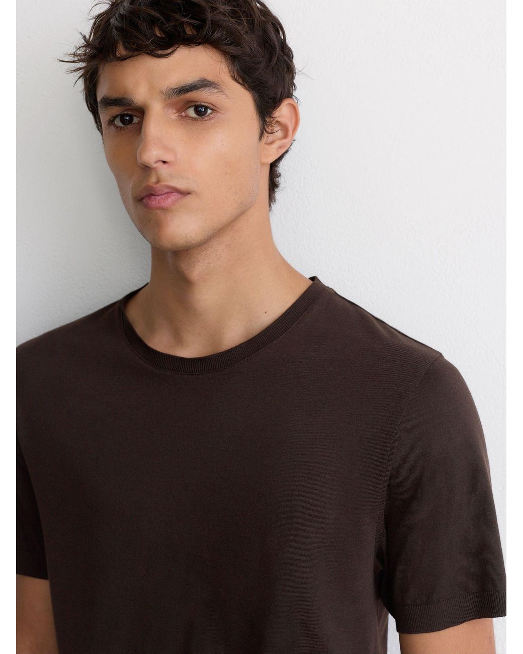 Reiss Black Cotton- Crew-Neck Modern-Fit T-Shirt for men