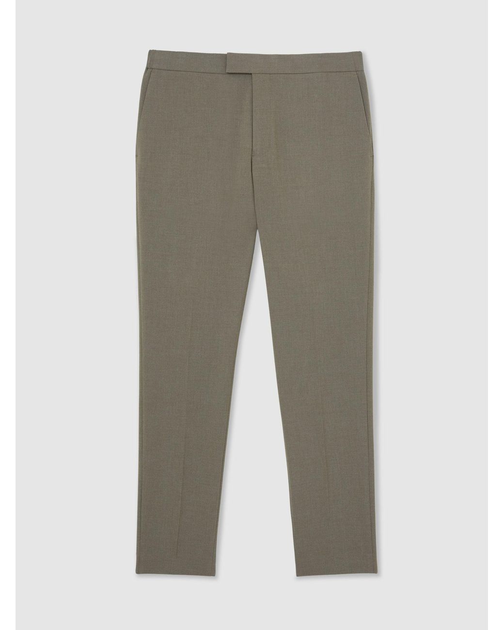 Reiss Multicolor Found - Dark Sage Green Slim Fit Stretch Drawstring Trousers, 28 for men