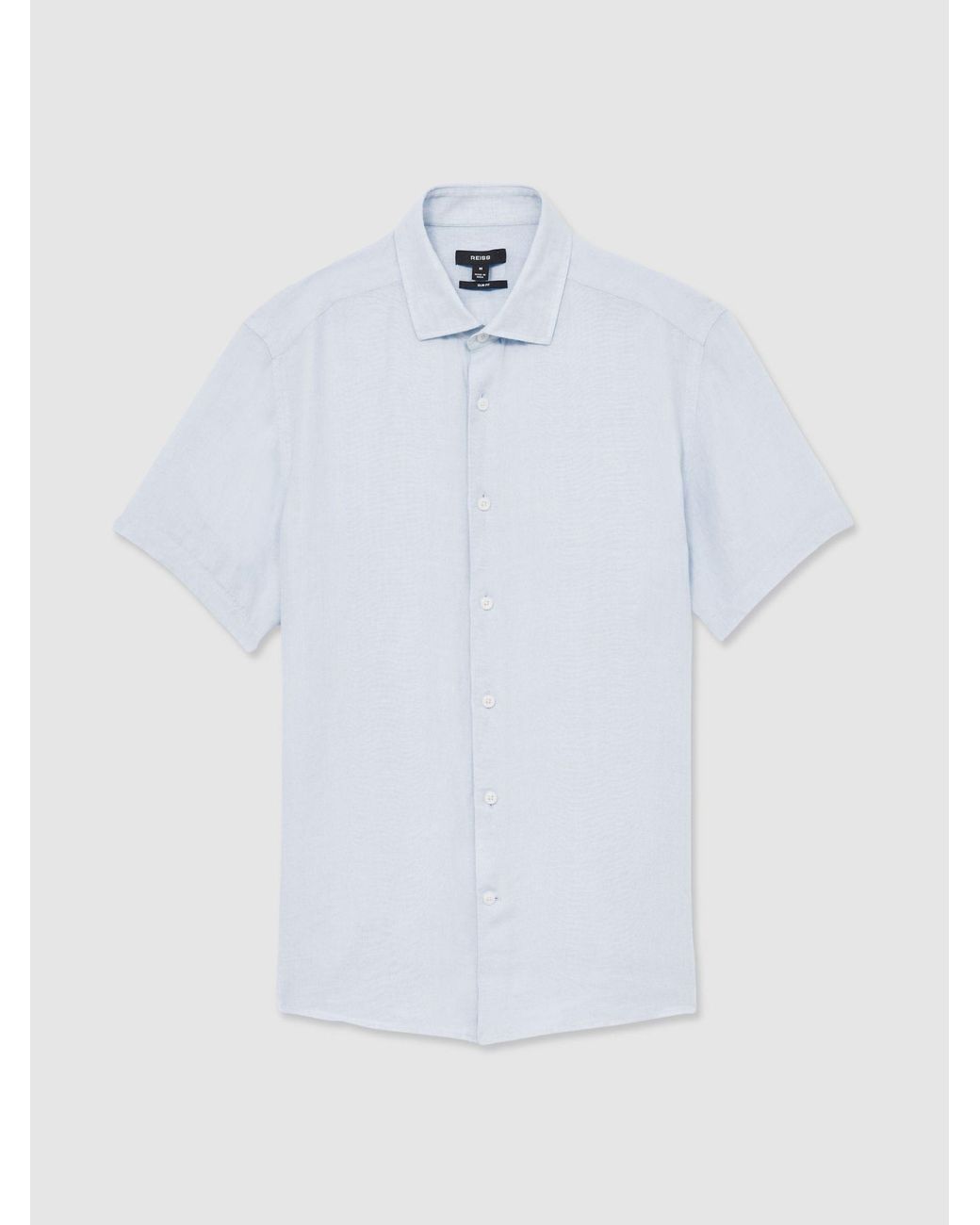 Reiss Multicolor Slim Fit Linen Button-Through Shirt for men