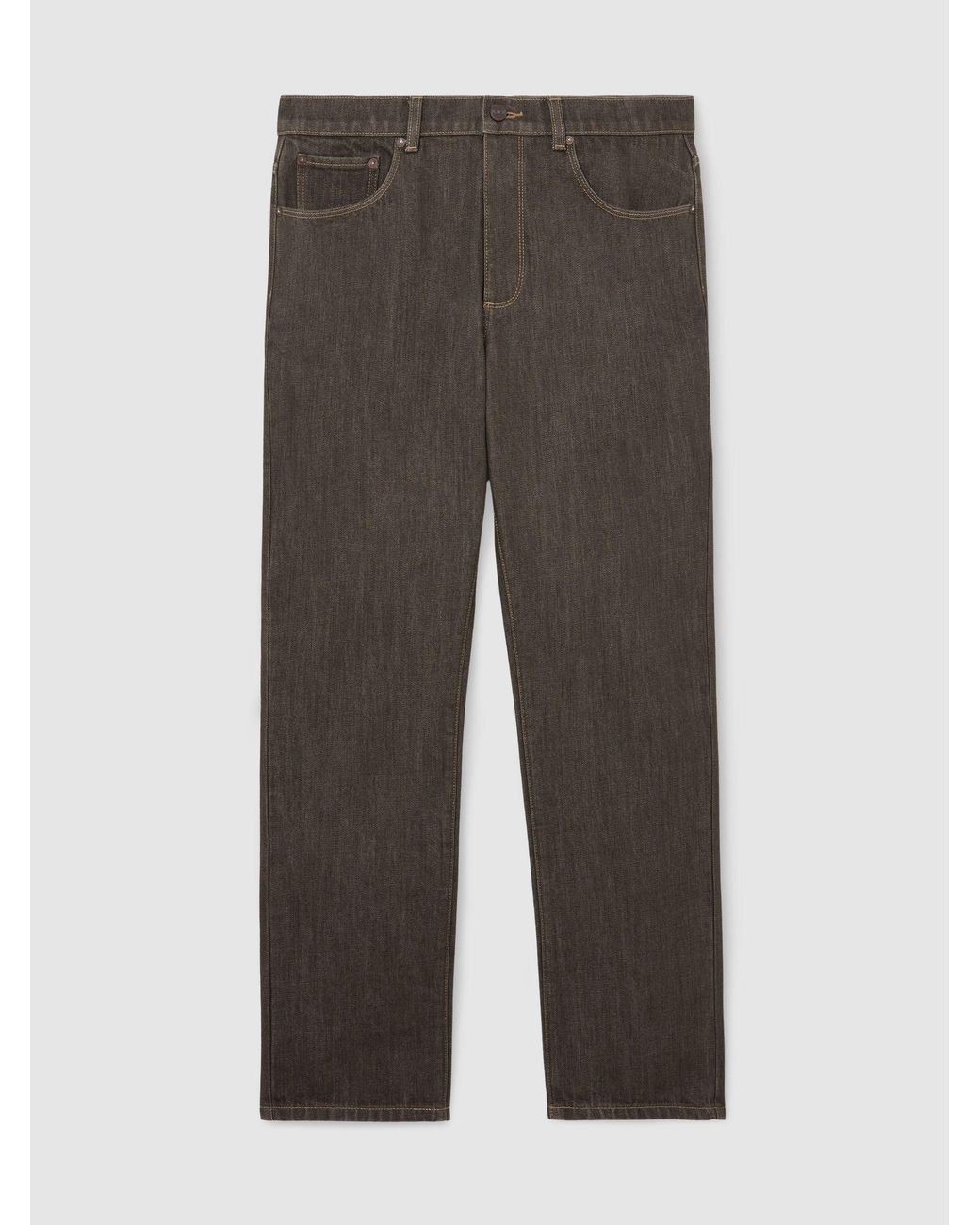 Reiss Black Soft-Stretch Straight-Leg Jeans for men