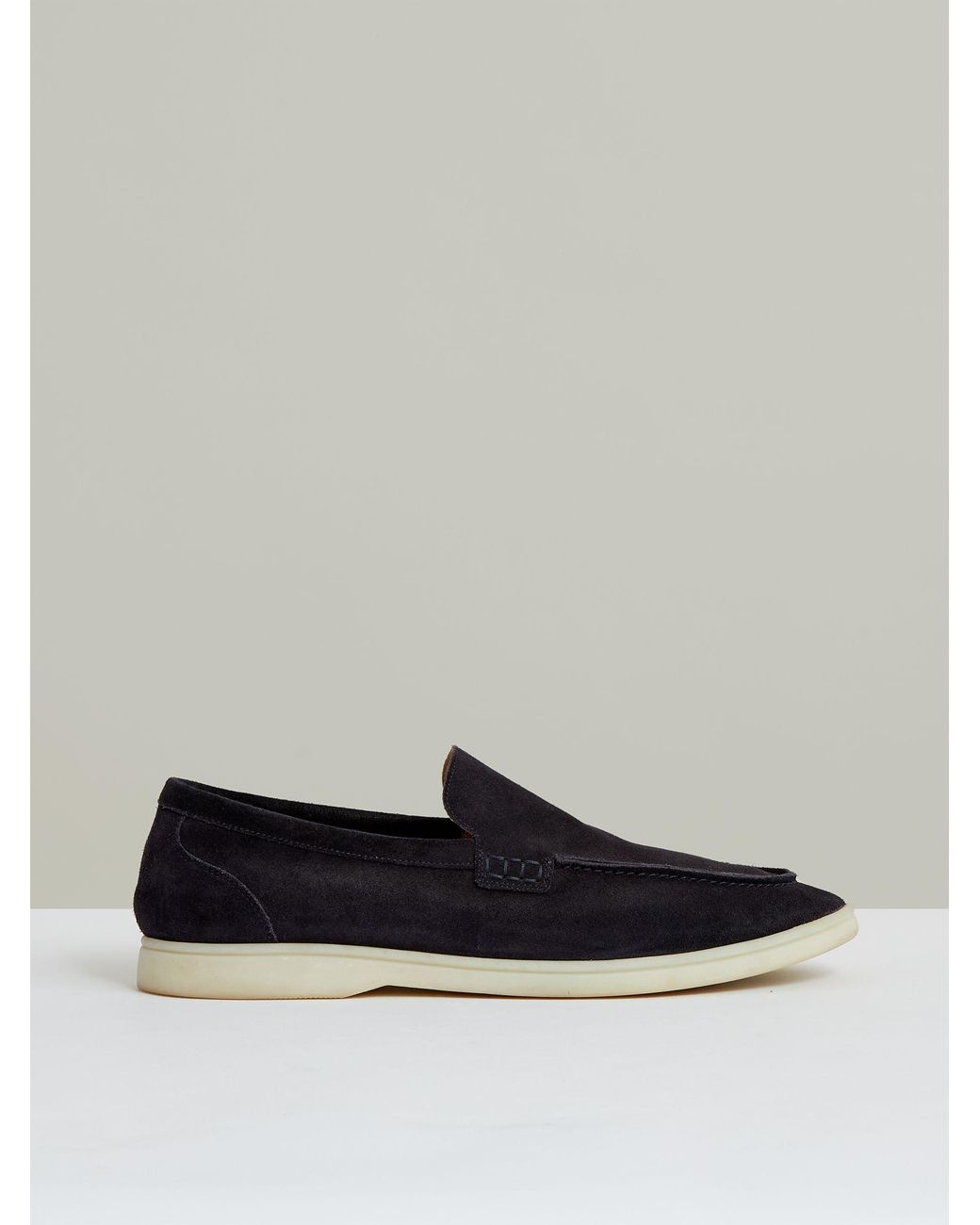 Reiss White Kason Loafers Suede Plain for men