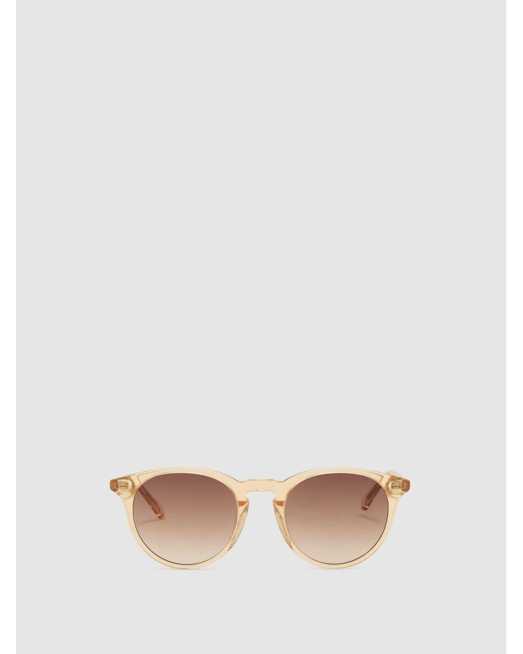 Messyweekend Brown Round-Frame Sunes for men