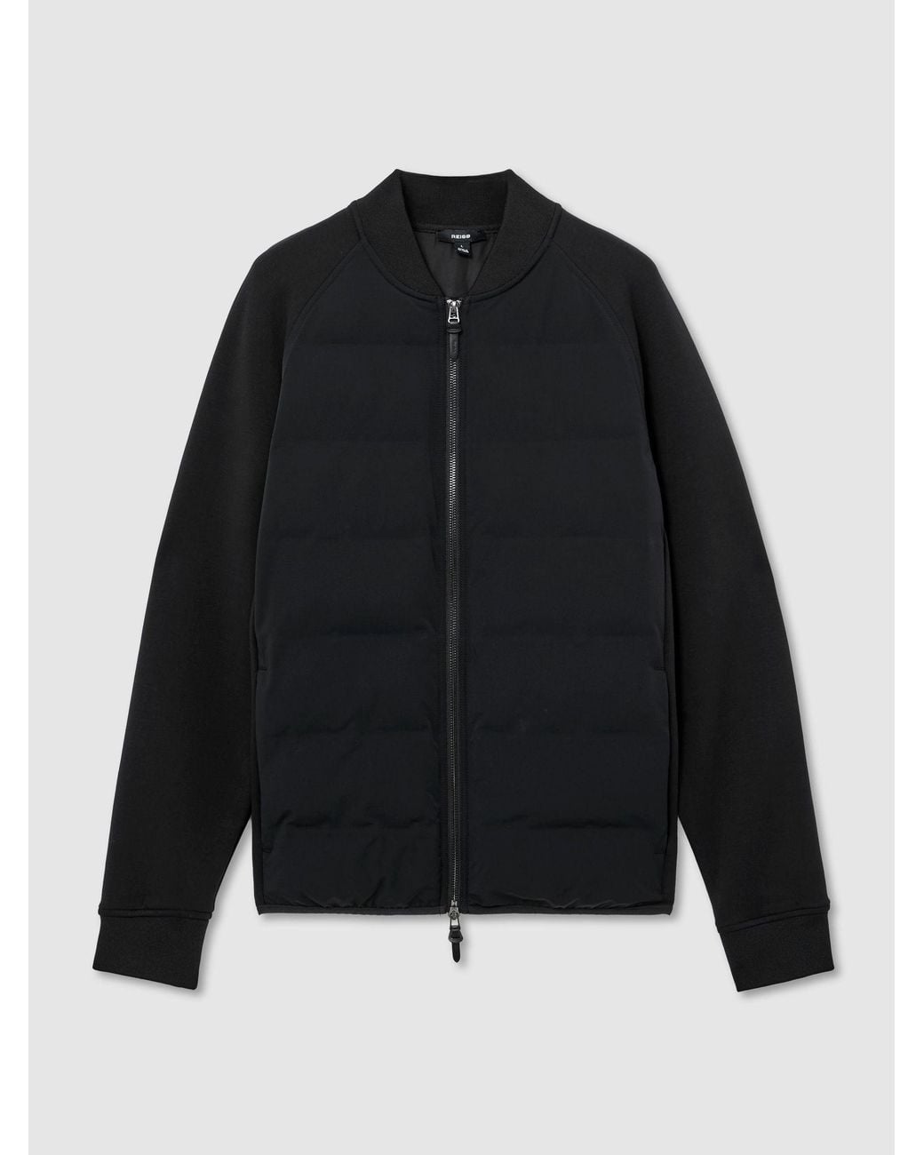 Reiss Ashford - Black Quilted Heat-sealed Hybrid Jacket, Xl for men