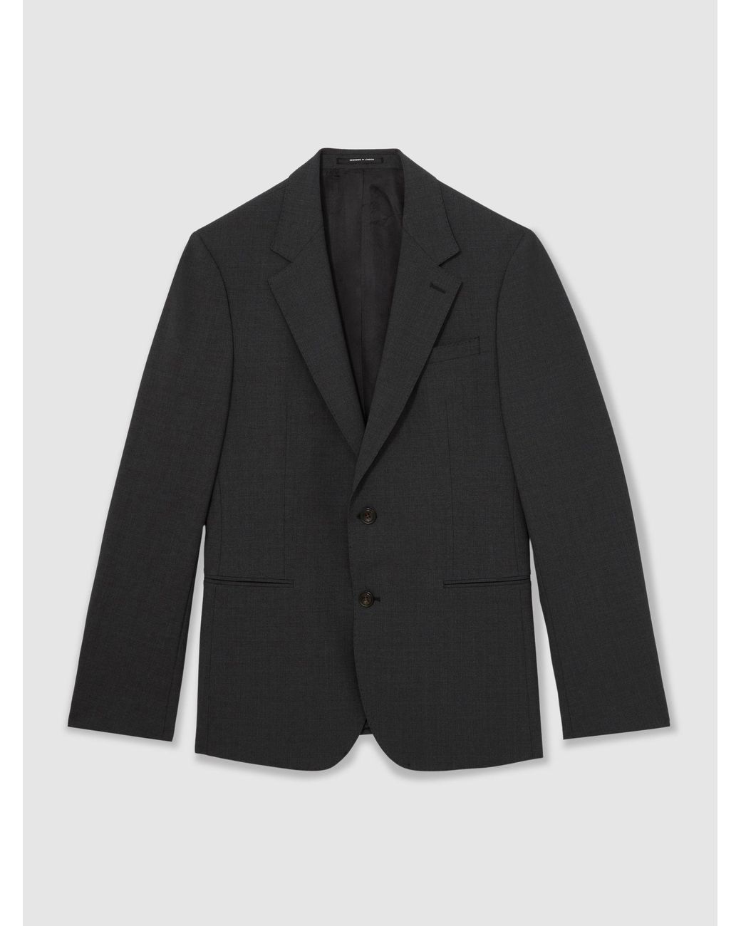 Reiss Gray Promise - Grey Tailored Fit Wool-blend Single-breasted Suit Blazer, 48 L for men