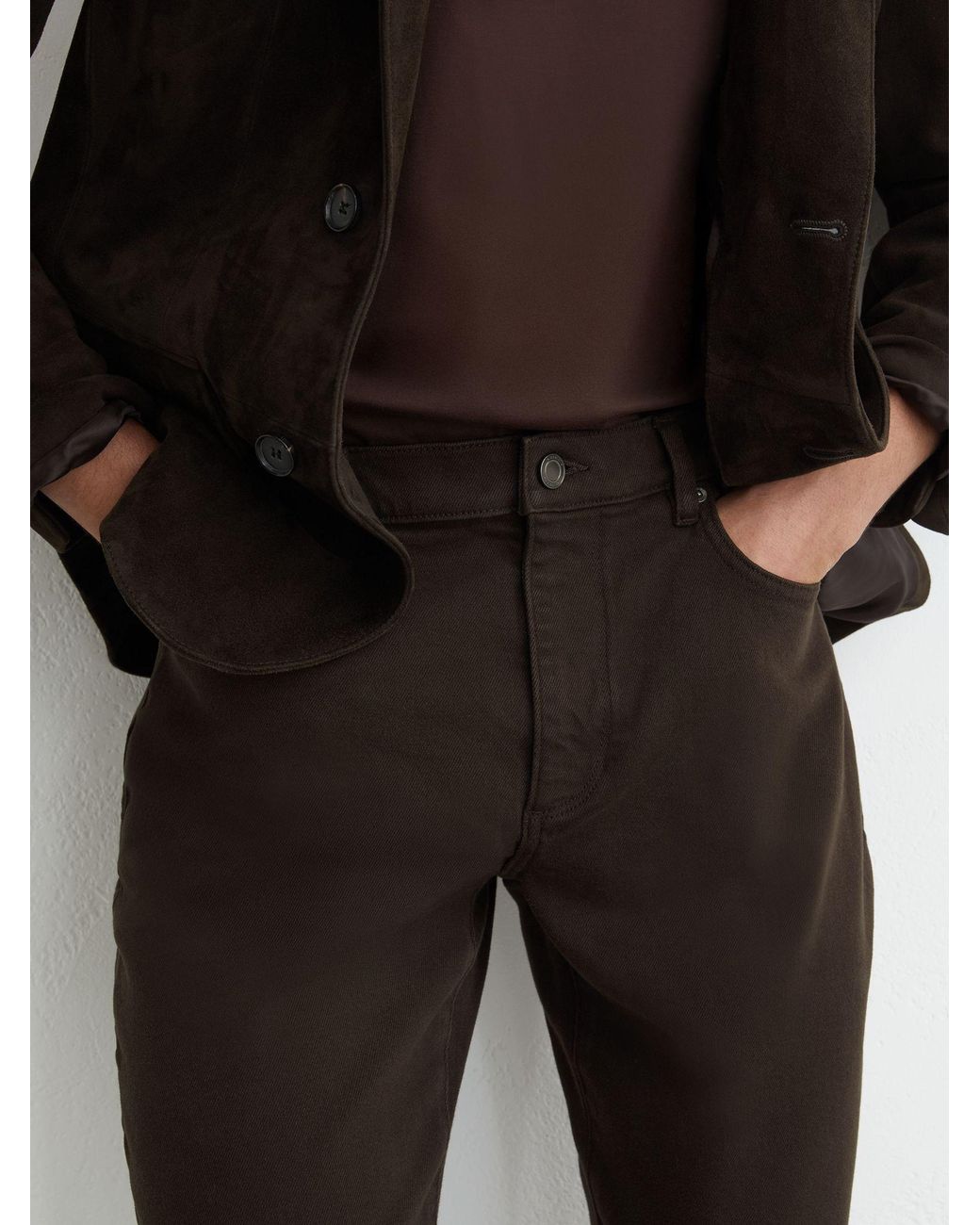 Reiss Black Soft-Stretch Straight-Leg Jeans for men