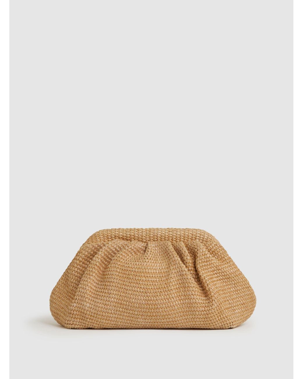 Reiss Gia - Natural Raffia Clutch Bag