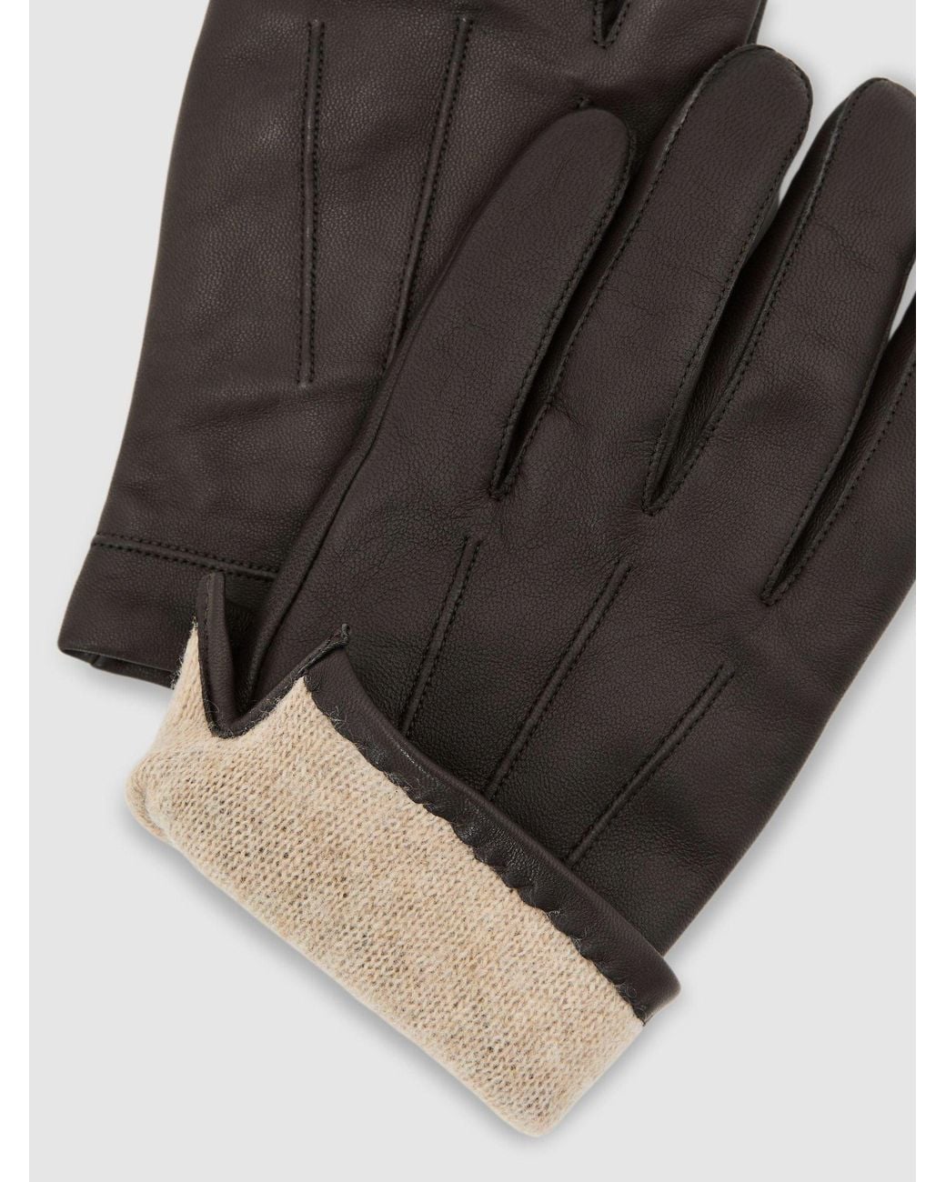 Reiss Black Nappa Leather Gloves for men