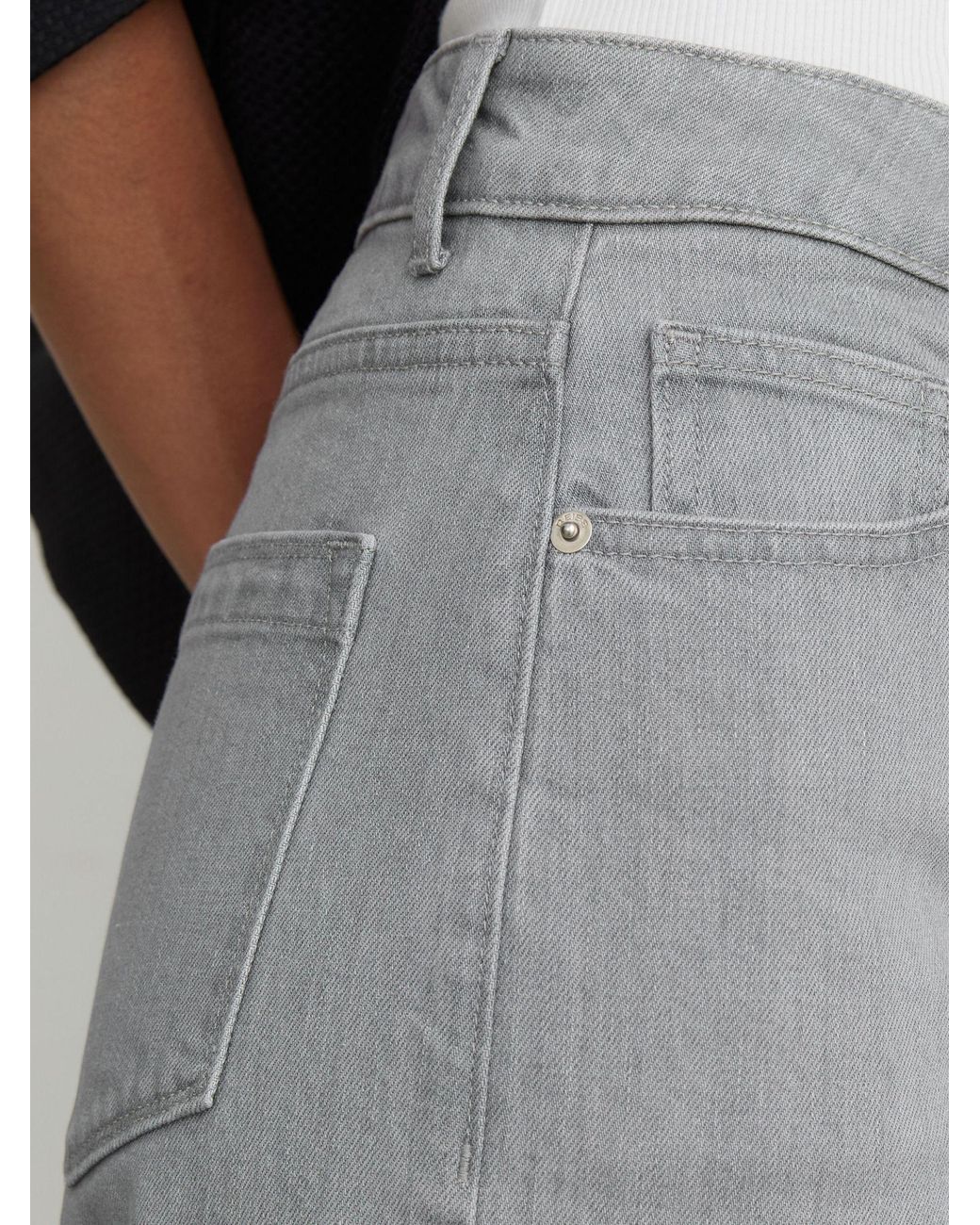Reiss Gray Selin Mid-Rise Straight-Leg Jeans