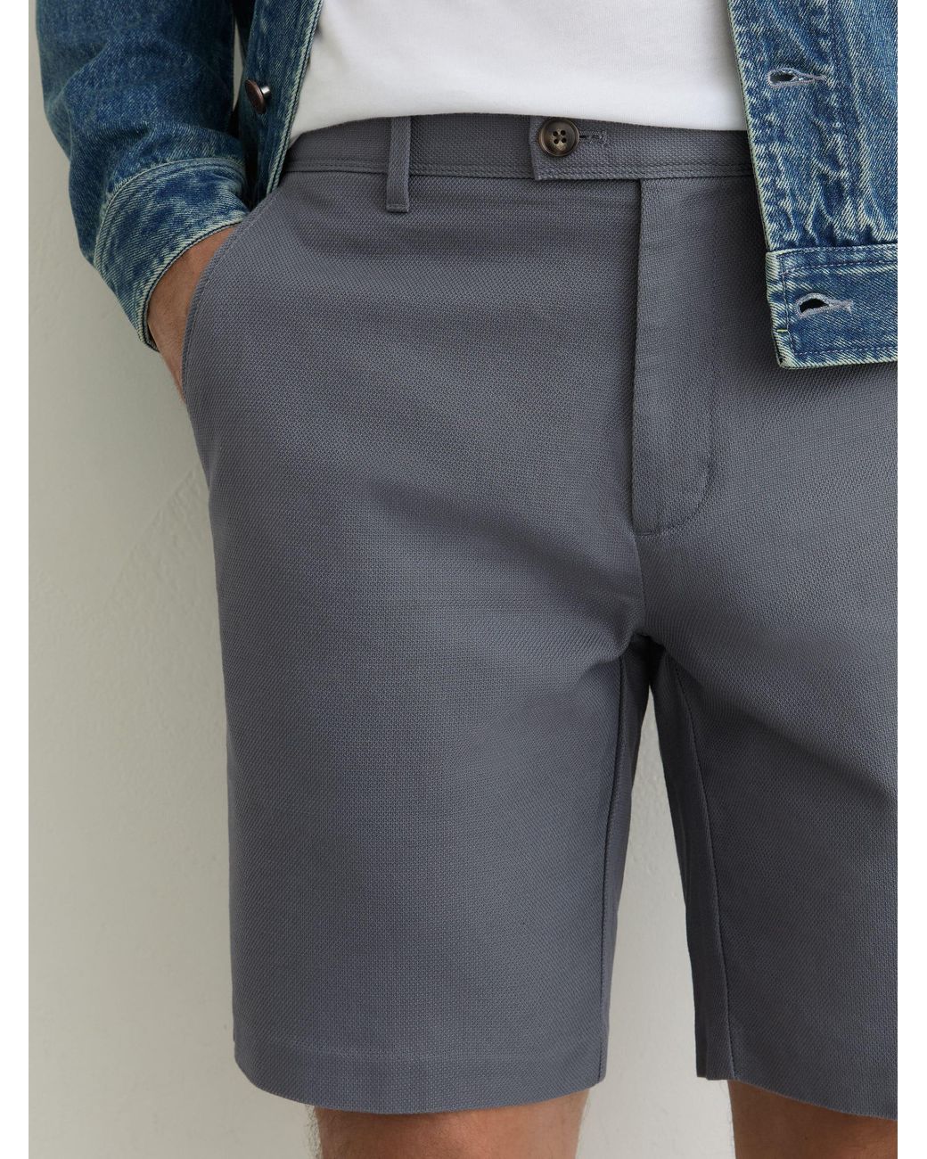 Reiss Short - Airforce Blue Dobby Short Cotton-piqué Shorts, 30 for men