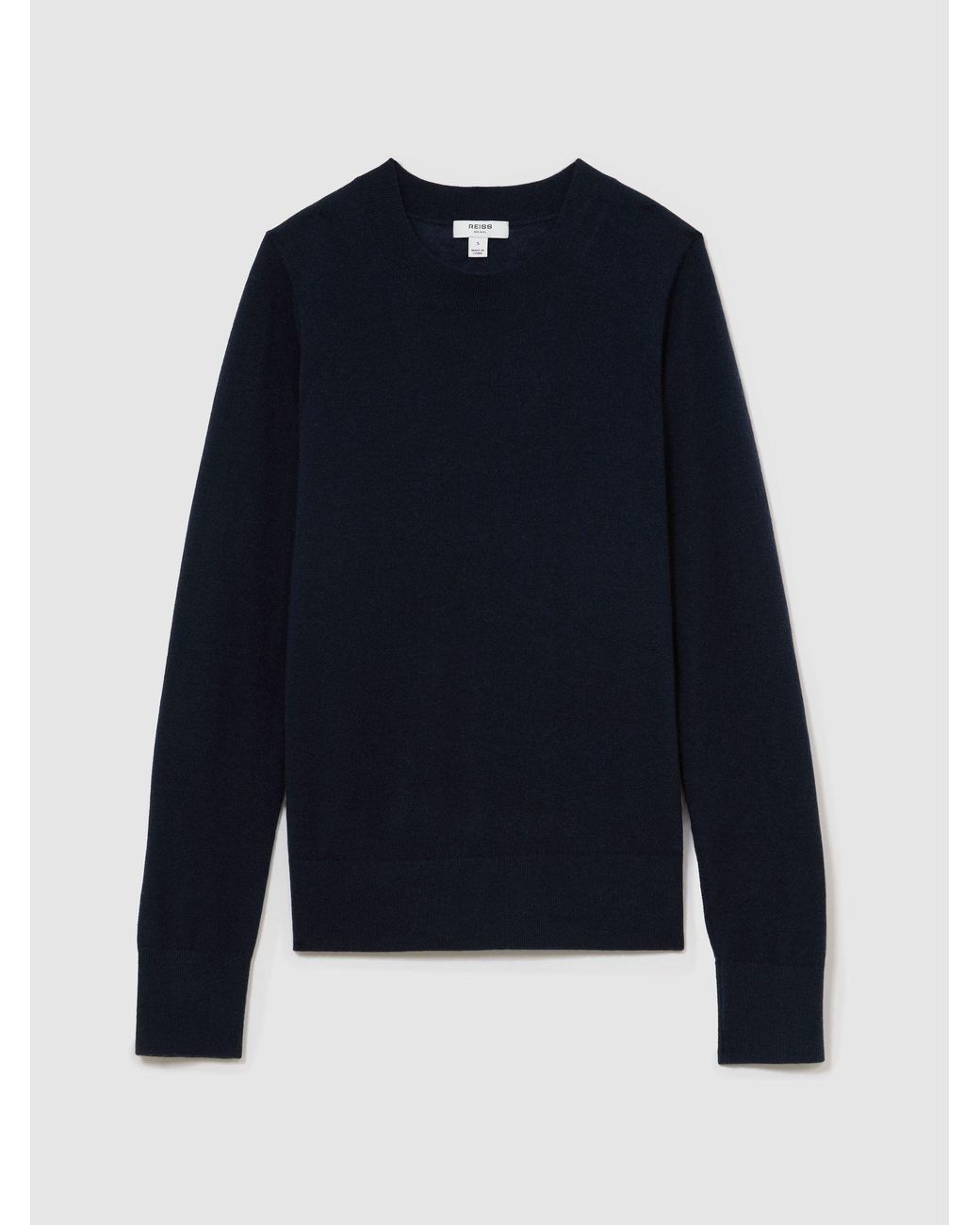 Reiss Blue Ultra-Soft Merino Wool Crew-Neck Jumper