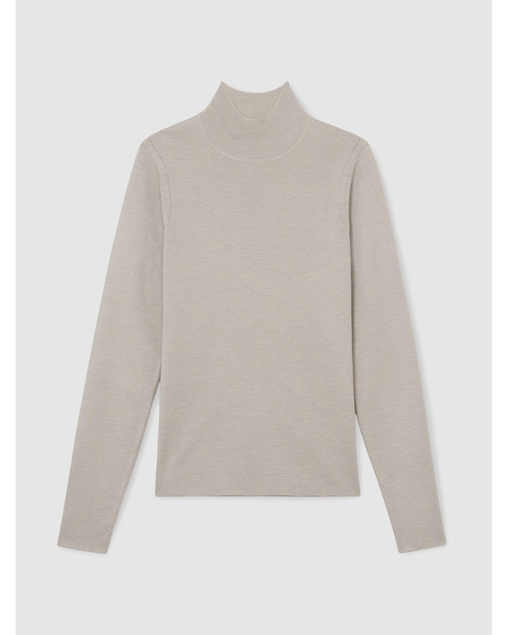 ATELIER White Silk-Blend Mock-Neck Top