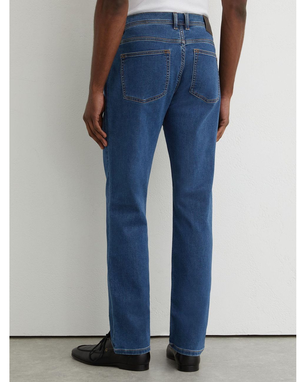 Reiss Blue Soft-Stretch Straight-Leg Jeans for men