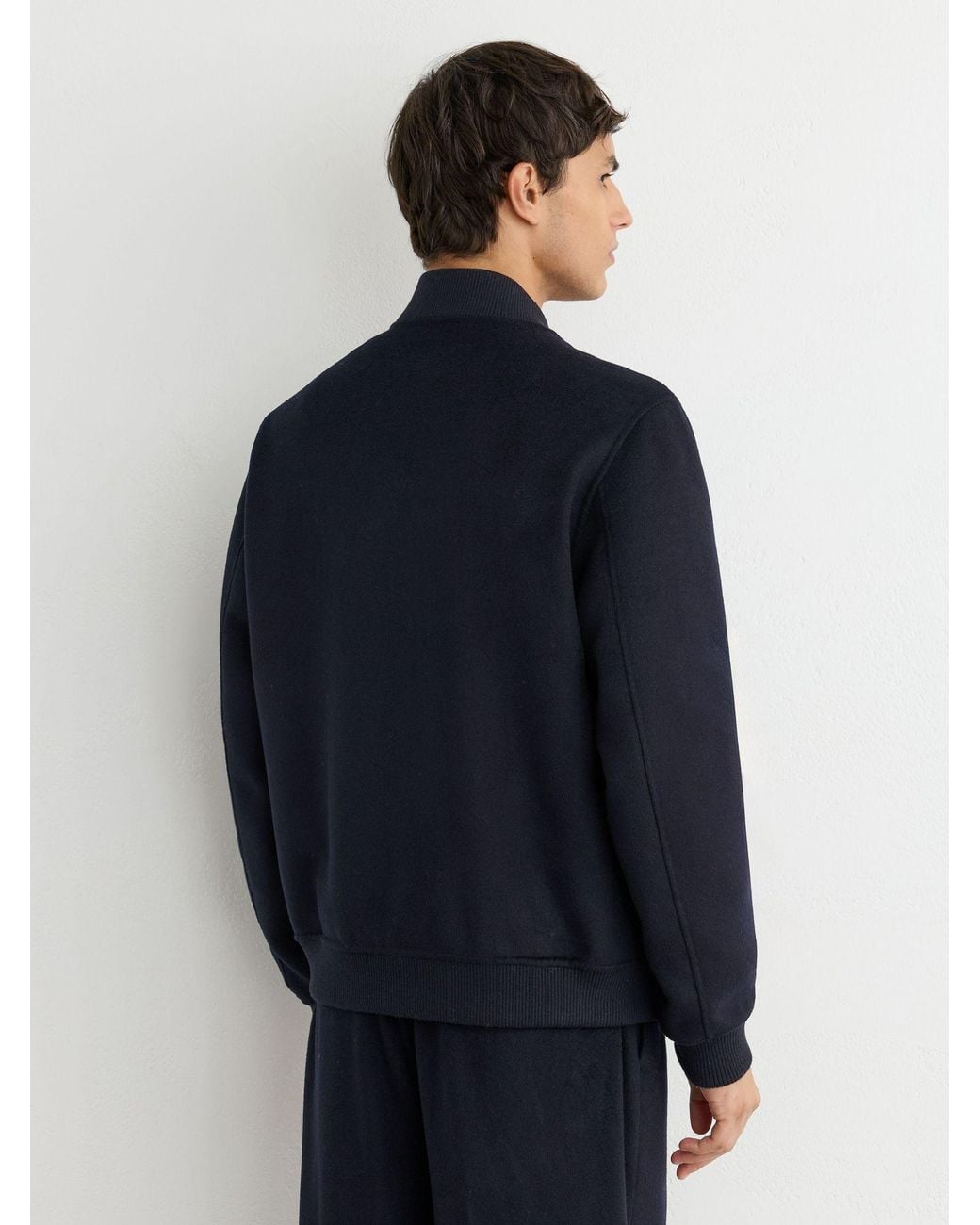 Reiss Blue Canonbury - Navy Wool-blend Zip-through Bomber Jacket, Xs for men
