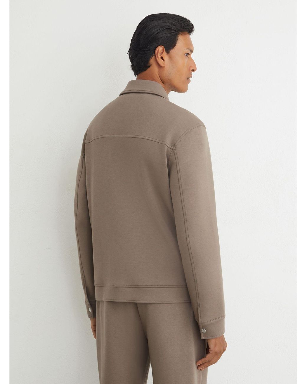 Reiss Multicolor Sueded Interlock Jersey Twin-Pocket Overshirt for men