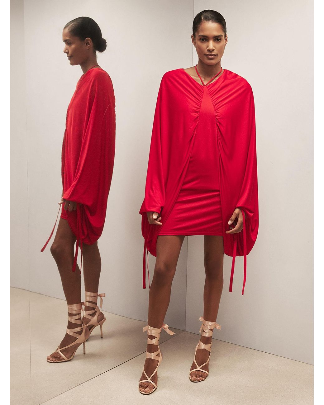 Reiss Red Royal Ballet Batwing Dress