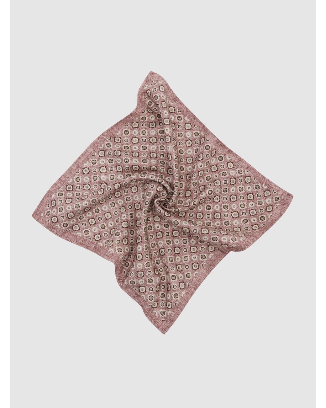 Reiss Florin - Soft Pink Silk Floral Medallion-print Pocket Square, One for men
