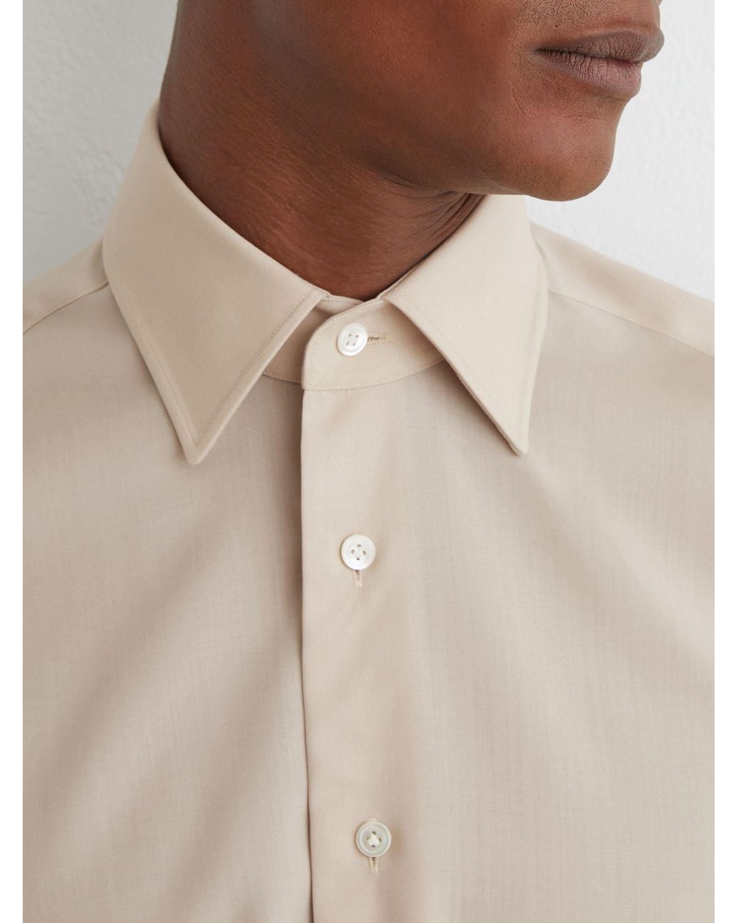 ATELIER Natural Wool Long-Sleeve Slim-Fit Shirt for men
