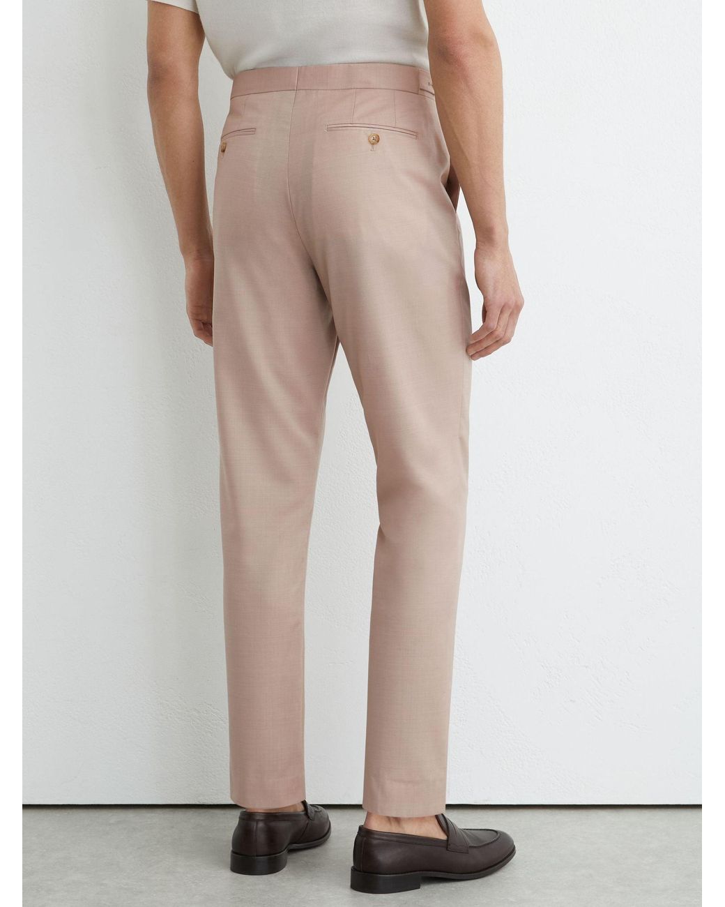 Reiss Natural Tailored Fit Virgin Wool Suit Trousers for men