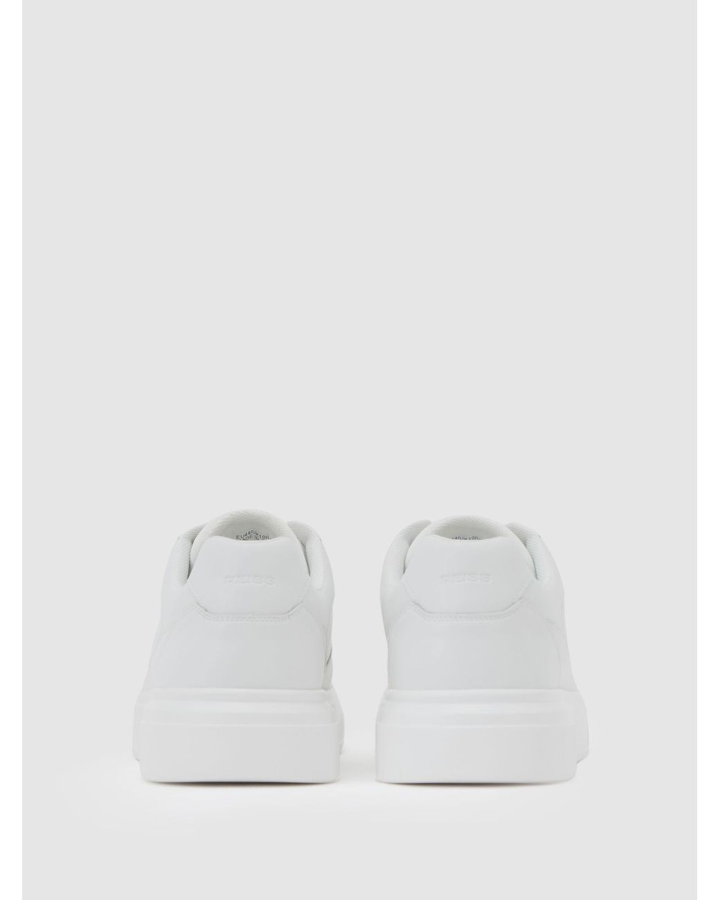 Reiss Black Bonded-Leather Chunky Sole Trainers for men