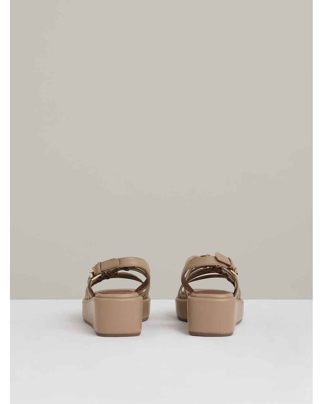 Reiss Natural Lana Sandals Leather Plain