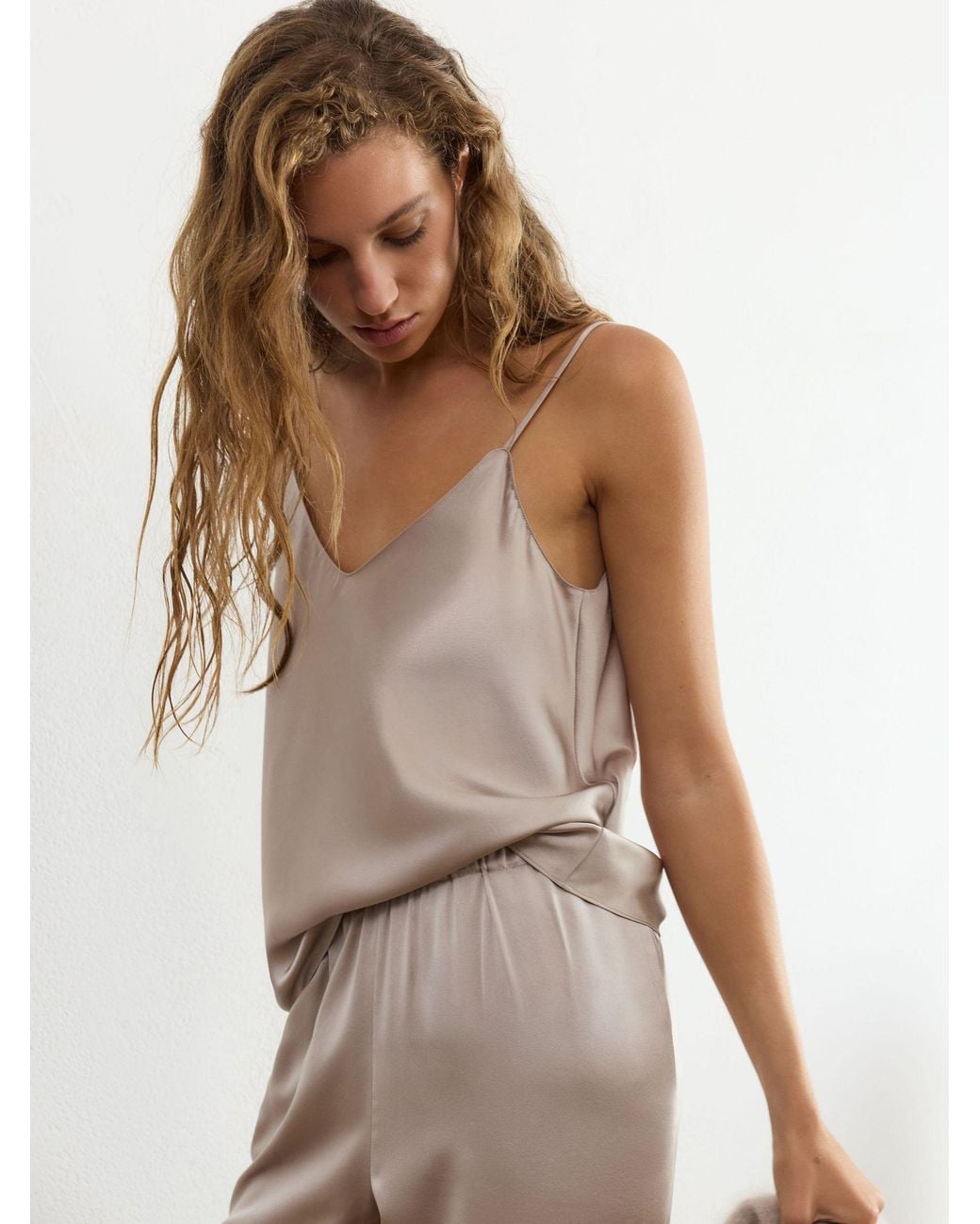 Reiss Natural Silk Cami And Trousers Pyjama Set