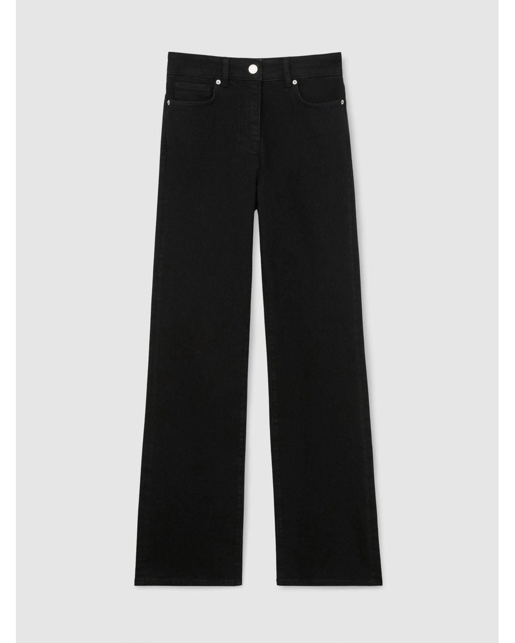 Reiss Black High-Rise Bootcut Jeans
